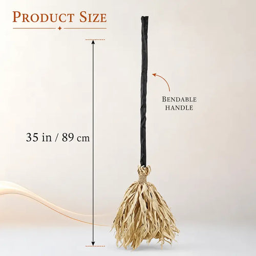 🧹Magical Animated Witch Broom, Built‑in Lights, Music & Swinging Motion