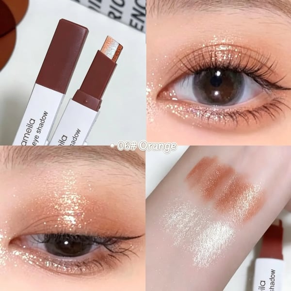 🎨 Dual-Color Eyeshadow Stick – Matte & Shimmer, Waterproof, Beginner-Friendly