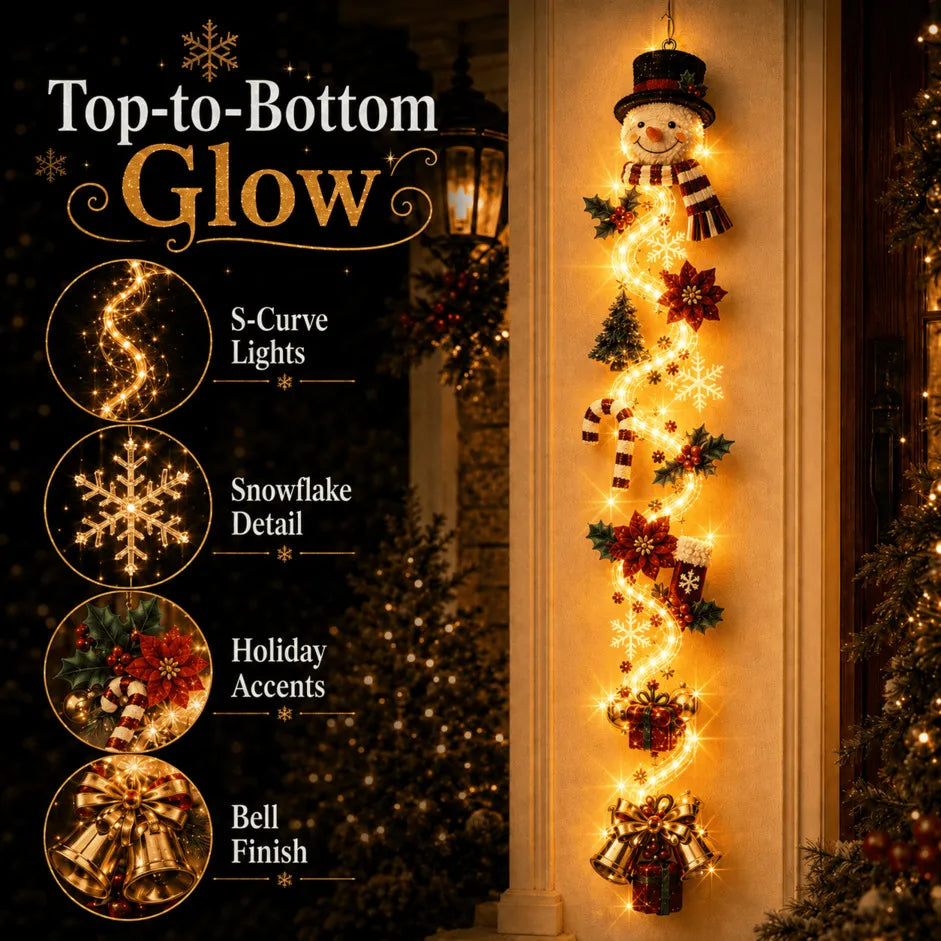 🎄Light-Up Christmas Door Hanger – 6 Festive Designs with Warm Holiday Glow ✨