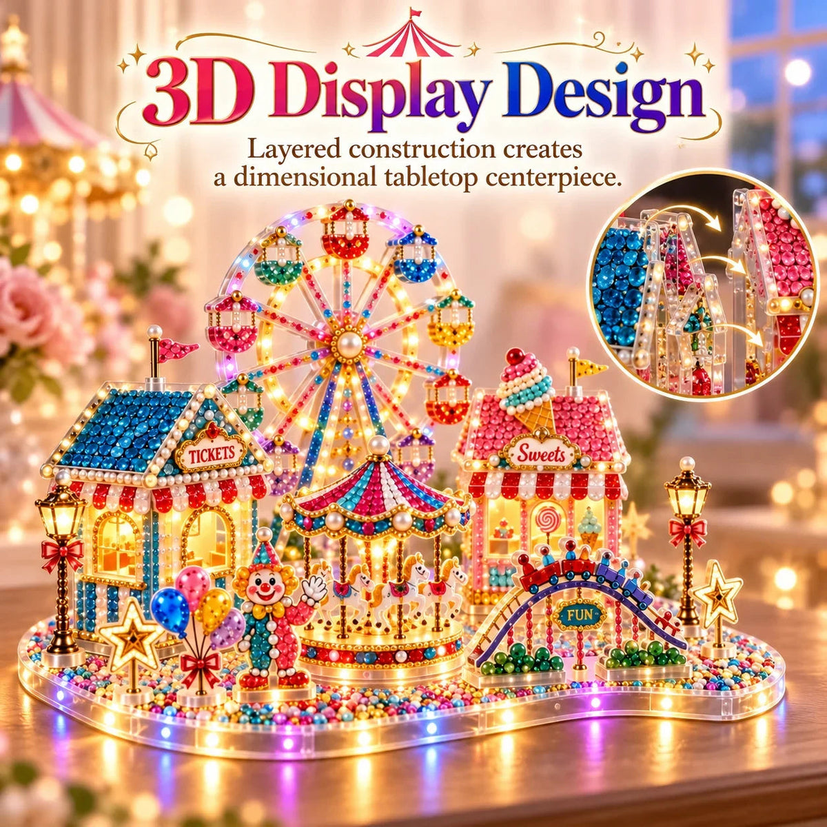 💎DIY 3D Crystal Art Kit with LED Lighting – Sparkling Miniature Scenes to Create Yourself