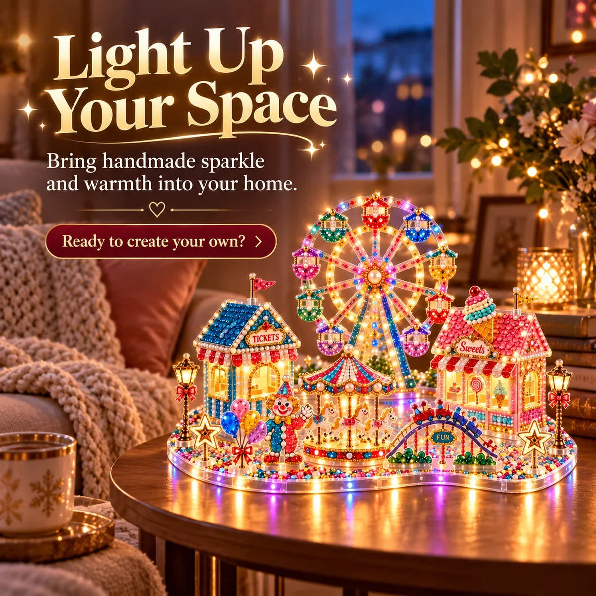 💎DIY 3D Crystal Art Kit with LED Lighting – Sparkling Miniature Scenes to Create Yourself
