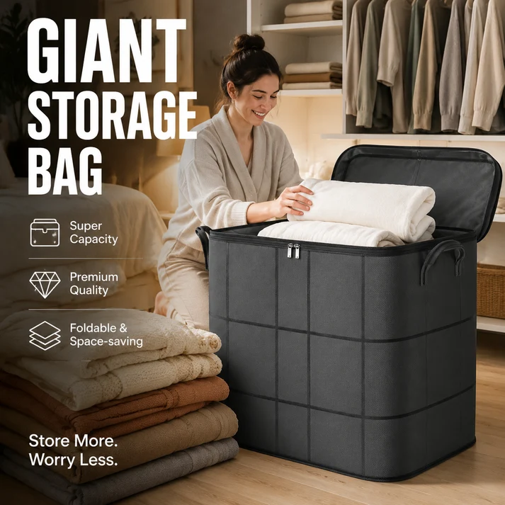 💥70% OFF Factory Clearance –📦Foldable Storage Tote – Waterproof, Dustproof, Big & Portable 🌟
