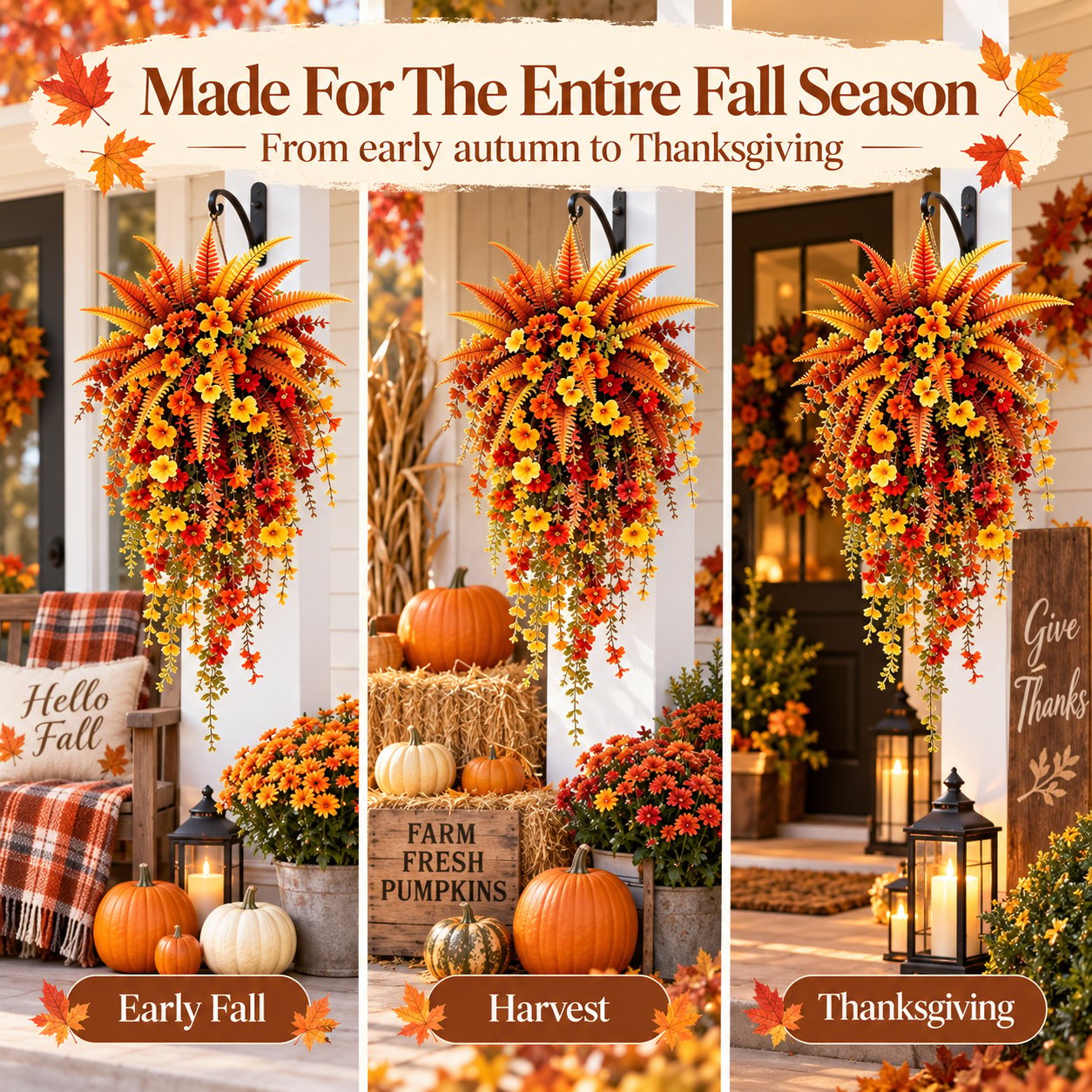 ⚡Autumn Cascading Floral Hanging Swag