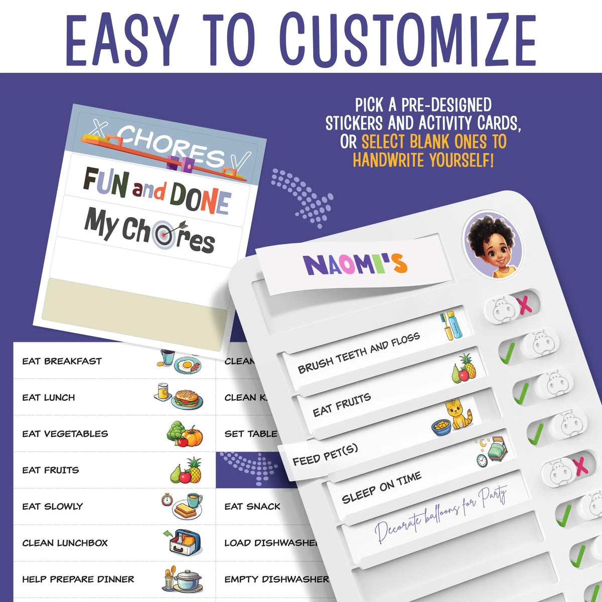 📋2026-Kids Daily Routine & Chore Chart – Visual Sliding Checklist with 108 Task Cards & Stickers