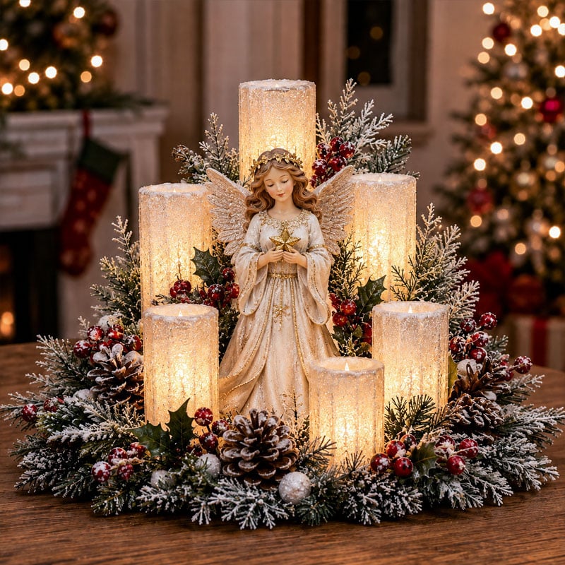 ✨🎄2026- Christmas Candlelight Centerpiece with Warm Flameless Glow ✨