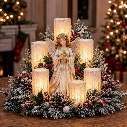 ✨🎄2026- Christmas Candlelight Centerpiece with Warm Flameless Glow ✨