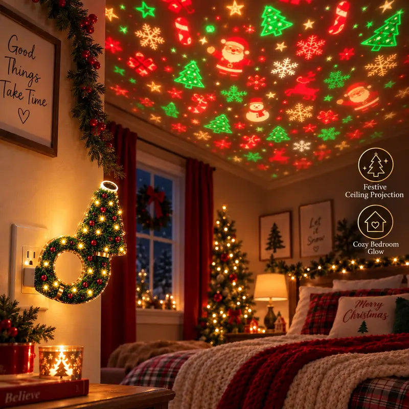 🎄2026 New USB Plug-In Christmas Projector Night Light✨