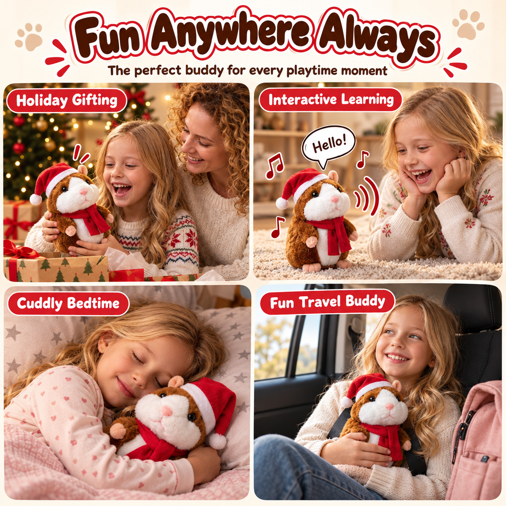 🥳2026 HOT SALE🥳💞50K+ SOLD! 🐹✨ 50% OFF! Talking Hamster Plush – repeats whatever you say, auto head-shaking, hilarious fun for kids & adults. Perfect gift & pet entertainment! 🎁💚