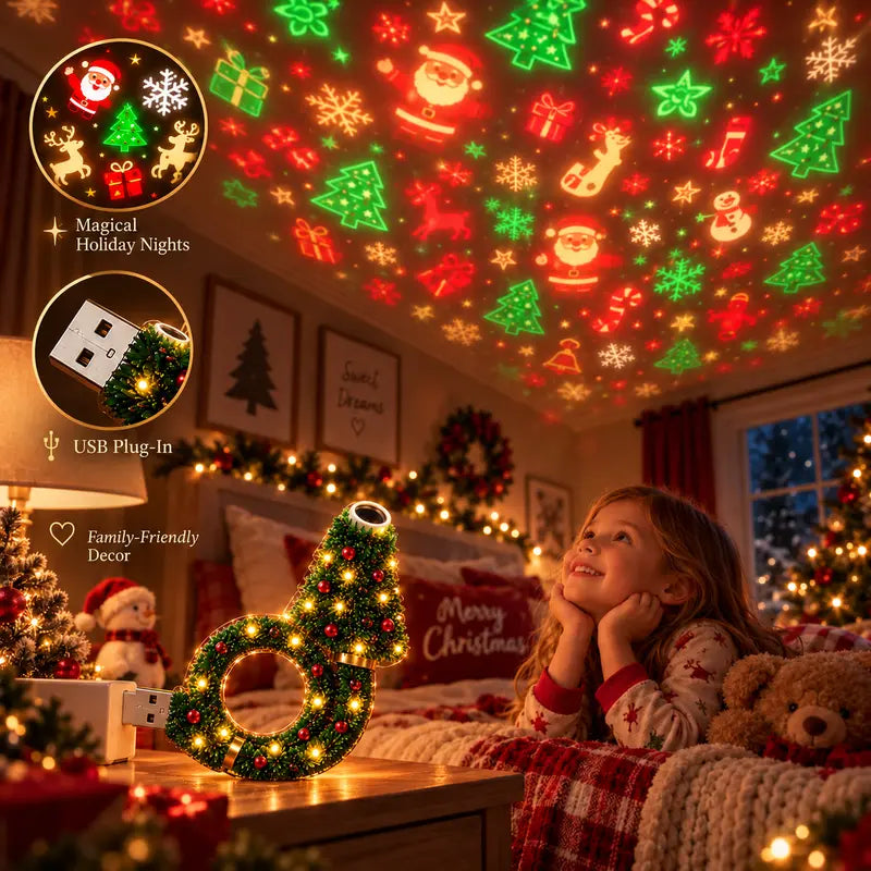 🎄2026 New USB Plug-In Christmas Projector Night Light✨