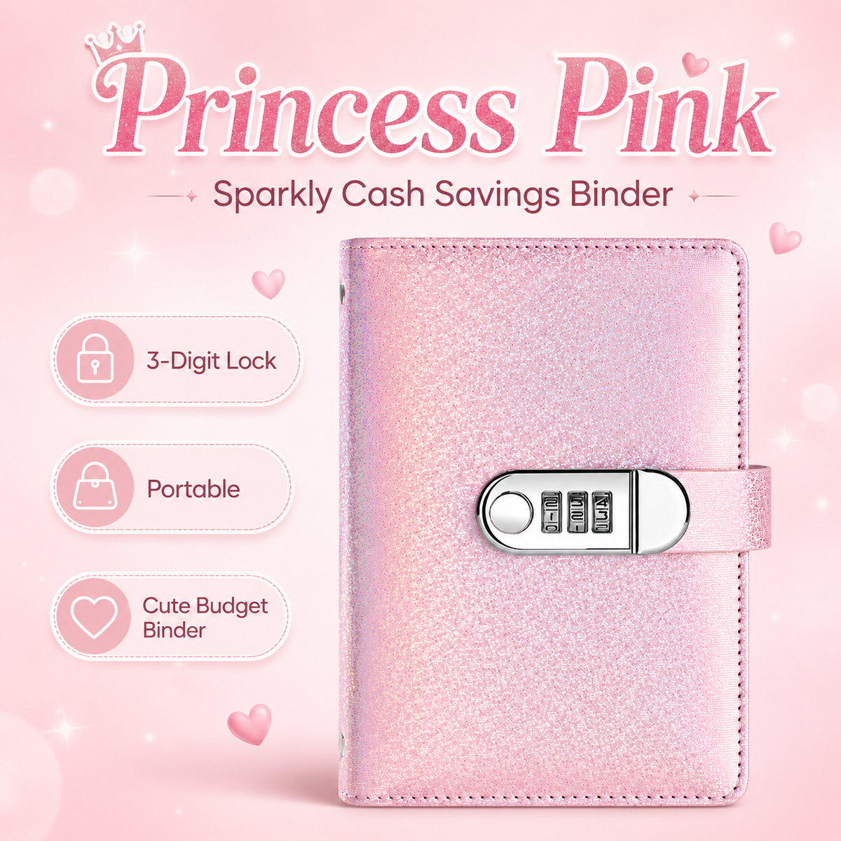 💰 Lockable Cash Savings Binder with 100 Pages
