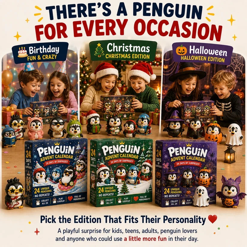 🎁🐧 24 Days of Penguin Surprises Advent Calendar – 24 Unique Penguins, 3 Fun Editions