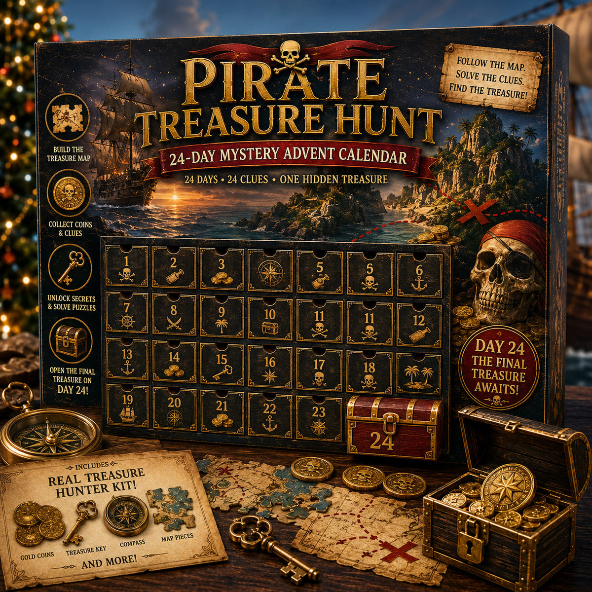 ⏳🎄🔎 Mystery Adventure Advent Calendar -24 Days, 24 Clues, One Final Reveal