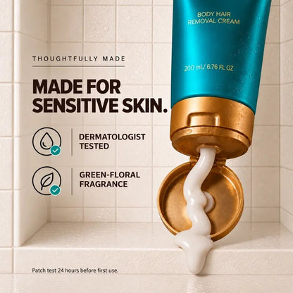🧴✨ Plot Twist Fast-Acting Body Hair Removal Cream | Sensitive Skin Formula with Silicone Pebble Remover