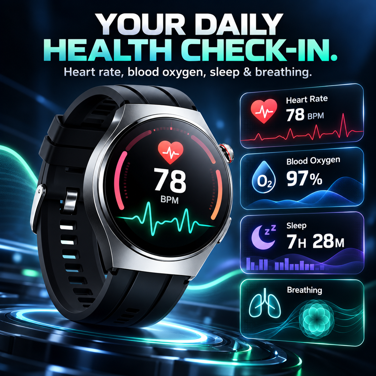 ❤️Flagship Smartwatch for Health Protection, 24/7 Health Data Center🥰