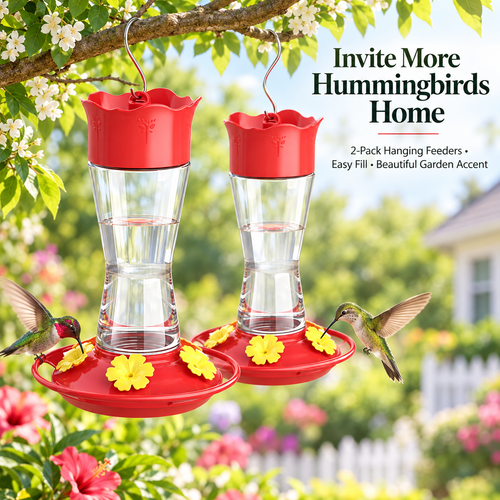 🐦2-Pack Bird Feeder-Easy-Maintenance Hummingbird Watching Experience
