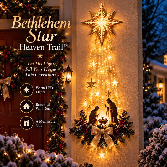 🌟Last Day 49% OFF✨✝️ Bethlehem Star of Faith™ – Lighted Nativity Wall Decor