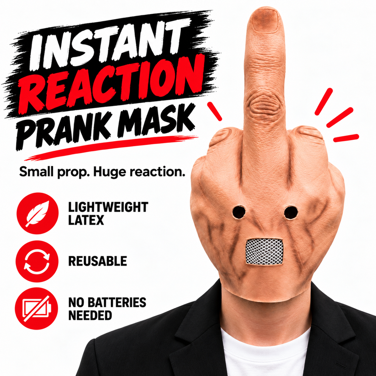 💥Uncanny Smile Reaction Mask – Halloween Prank & Party Mask💥
