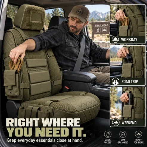 ⏳ Last day to save 49%–🚙Heavy-Duty Tactical Truck Seat Cover, Built-In Storage, Full Seat Protection & Daily Comfort 💥