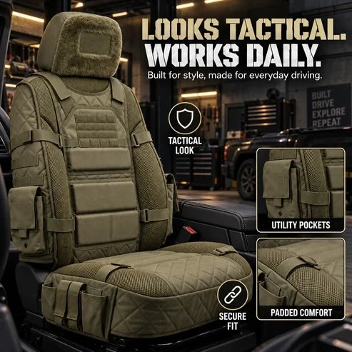 ⏳ Last day to save 49%–🚙Heavy-Duty Tactical Truck Seat Cover, Built-In Storage, Full Seat Protection & Daily Comfort 💥