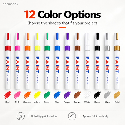🔥🎨Waterproof Permanent Paint Marker ✒️ – Multi‑Surface Industrial Marking Pen for Tires, Metal, Stone & More