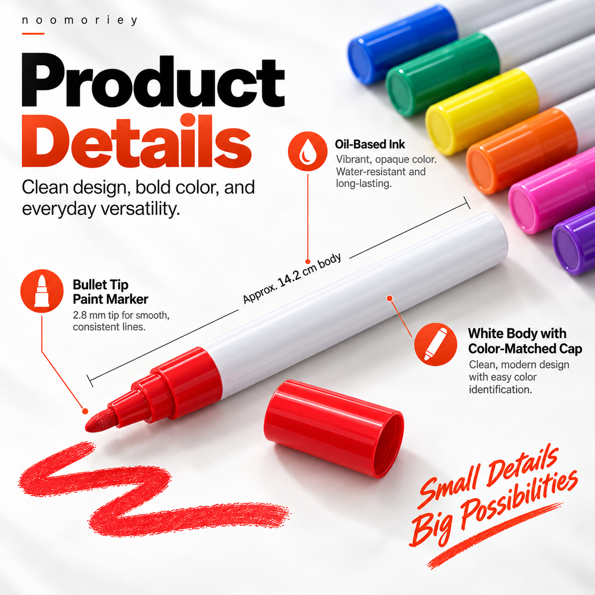 🔥🎨Waterproof Permanent Paint Marker ✒️ – Multi‑Surface Industrial Marking Pen for Tires, Metal, Stone & More