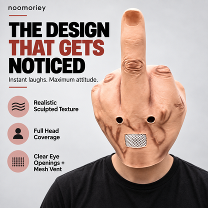 Funny Middle Finger Headpiece – Halloween Prank & Party Costume Prop
