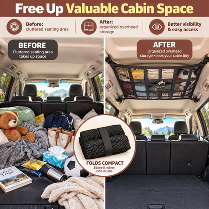 🎉Car Ceiling Cargo Net Pocket Storage Net,29.5'x19.7'