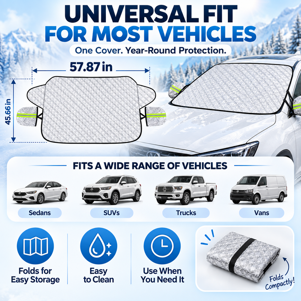 ❄️Windshield Snow Cover 57.87 x 45.66 inches