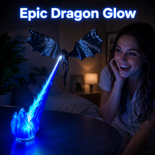 ⚡ Dragon Bookshelf Lamp, Fire-Breathing LED Shelf Decor & Night Light