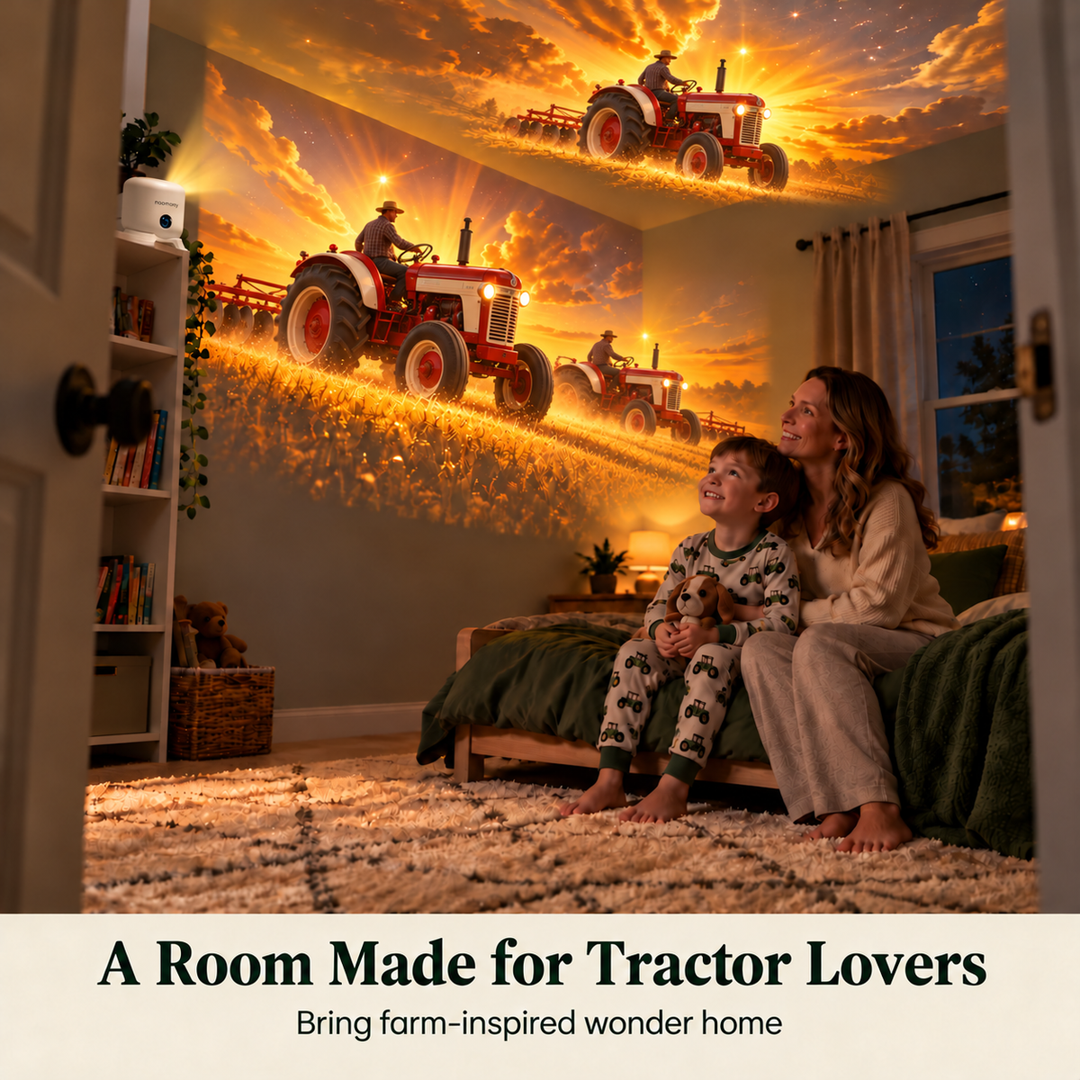 ⚡Last Day 50% OFF🚜 Tractor & Farm Scene Room Projector – Wall & Ceiling Décor for Tractor Lovers