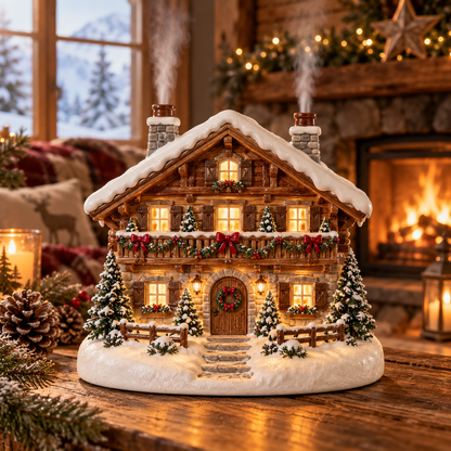 🎅Christmas Village Aroma Diffuser – Glowing Holiday House with Chimney Mist & Essential Oil Scent