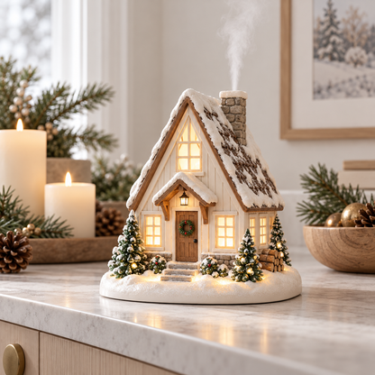 🎅Christmas Village Aroma Diffuser – Glowing Holiday House with Chimney Mist & Essential Oil Scent