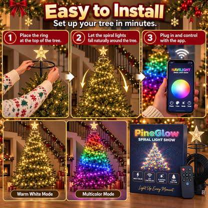 🎄✨ Smart LED Christmas Tree Lights – App-Controlled Rainbow Light Show with Magical Holiday Effects 🌈🎁