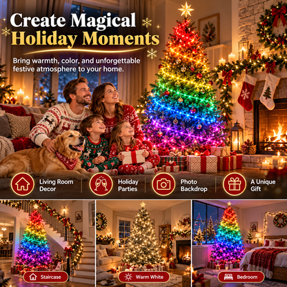🎄✨ Smart LED Christmas Tree Lights – App-Controlled Rainbow Light Show with Magical Holiday Effects 🌈🎁