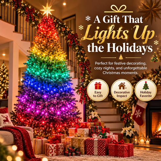 🎄✨ Smart LED Christmas Tree Lights – App-Controlled Rainbow Light Show with Magical Holiday Effects 🌈🎁