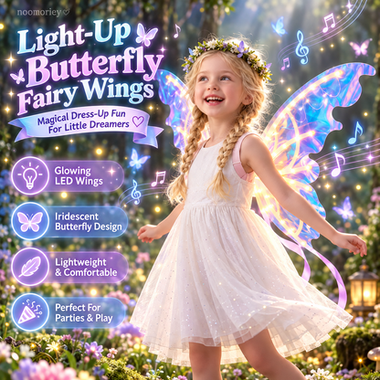 🎀🦋 Magical Moving Butterfly Wings – Light Up Fairy Costume For Kids & Parties