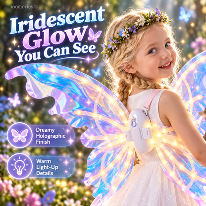 🎀🦋 Magical Moving Butterfly Wings – Light Up Fairy Costume For Kids & Parties