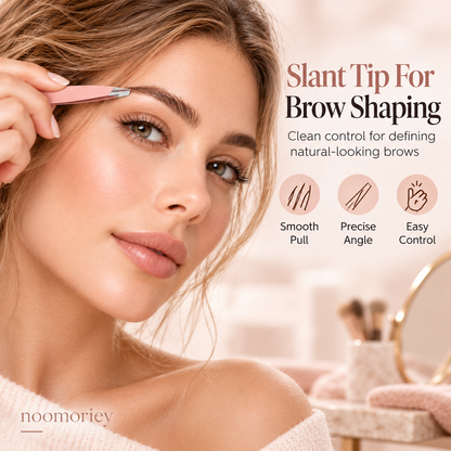 ✨4 Pack Stainless Steel Tweezers Kit – Precision Eyebrow & False Lash Application Tools