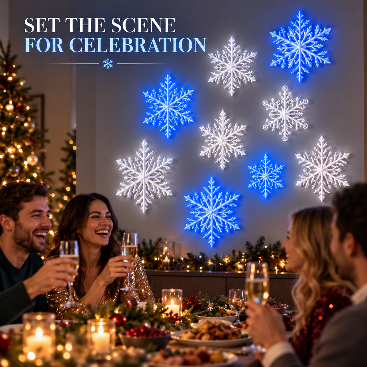 🧊LED Snowflake Wall Lights — 3D Christmas Wall Decor