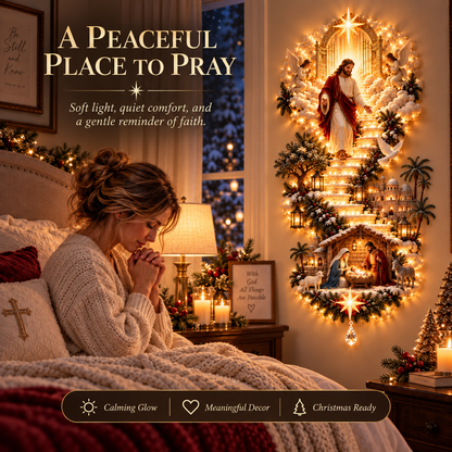 ⏳ 49% OFF ✨ Jesus Light of Heaven Nativity Wall Hanging – Christmas Decor ✝️