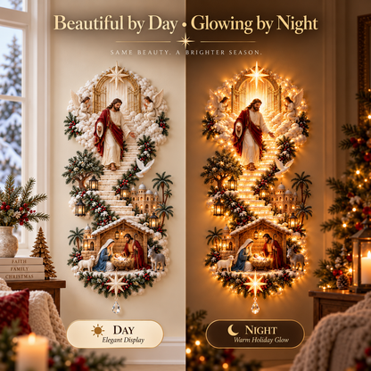 ⏳ 49% OFF ✨ Jesus Light of Heaven Nativity Wall Hanging – Christmas Decor ✝️