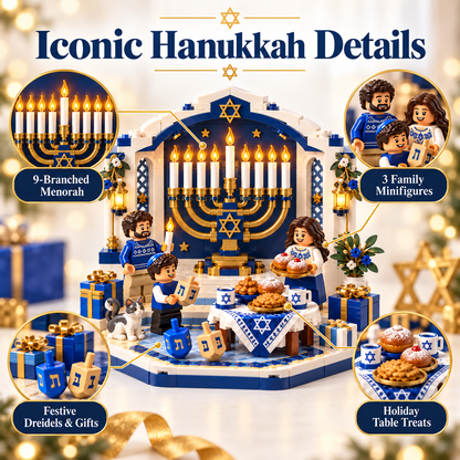 🎀🕎✨ Last Day 50% OFF ⏰ Hanukkah Family Light Building Block Display Set