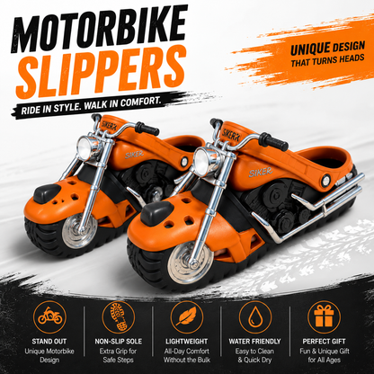 🏍️🔥 Motorcycle Slippers – Real LED Headlights, Unique Design, Non-Slip, Water-Friendly🔥