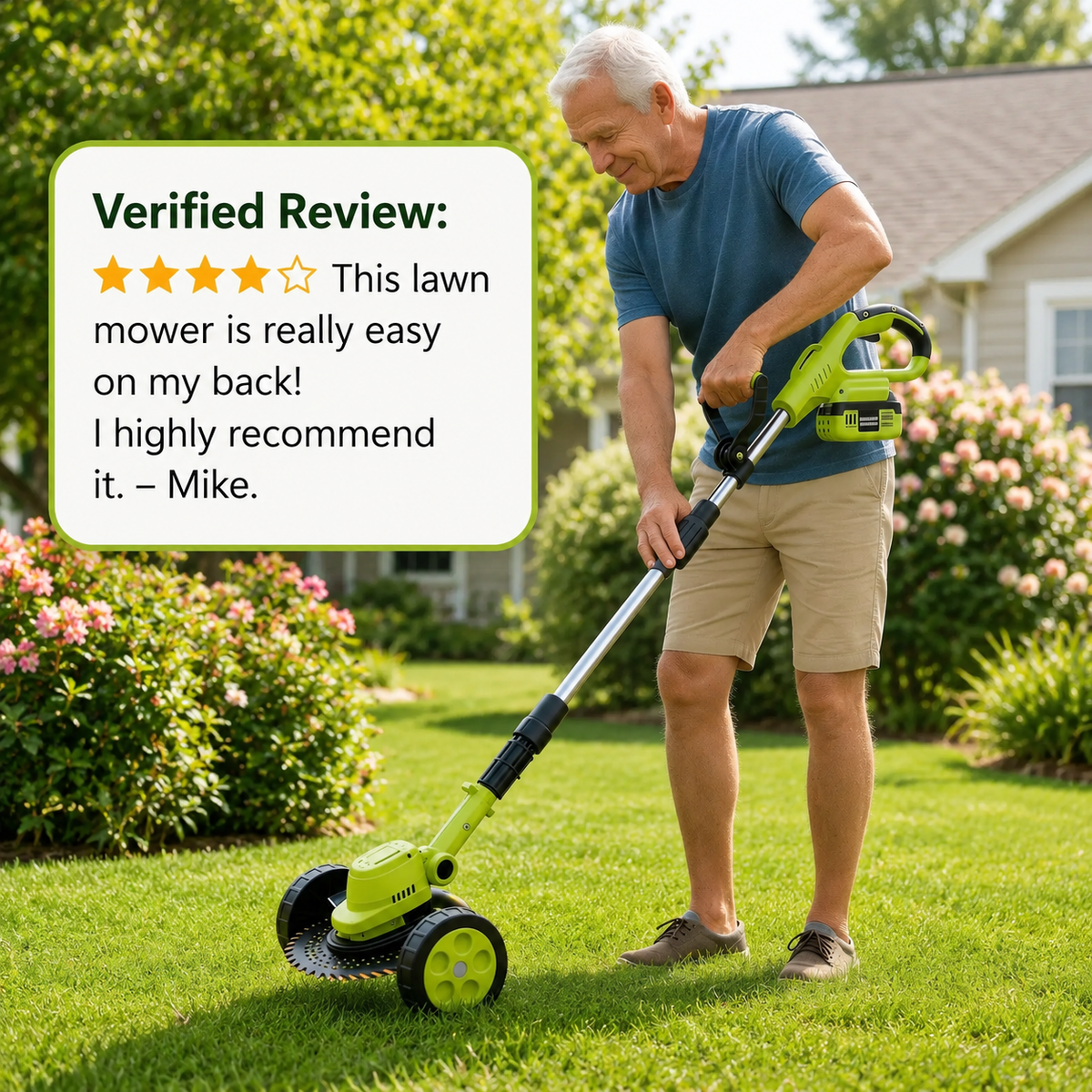 🏡21V 3-in-1 Cordless Trimmer – Edger + Mower, 2 Batteries