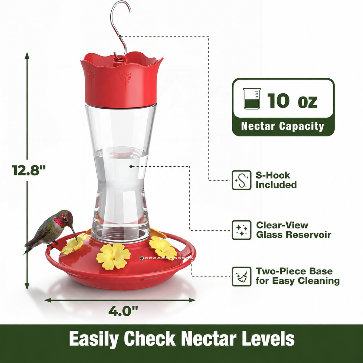 🐦2-Pack Bird Feeder-Easy-Maintenance Hummingbird Watching Experience
