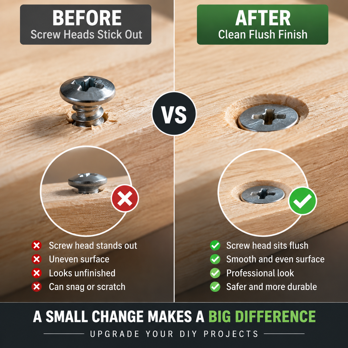 🛠️Countersink Drill Bit Set – Create Professional Flush Screw Finishes For DIY Woodworking Projects