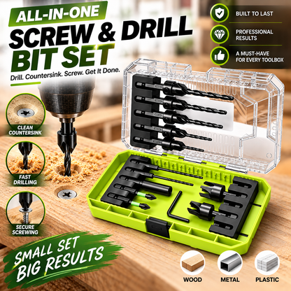 🛠️Countersink Drill Bit Set – Create Professional Flush Screw Finishes For DIY Woodworking Projects