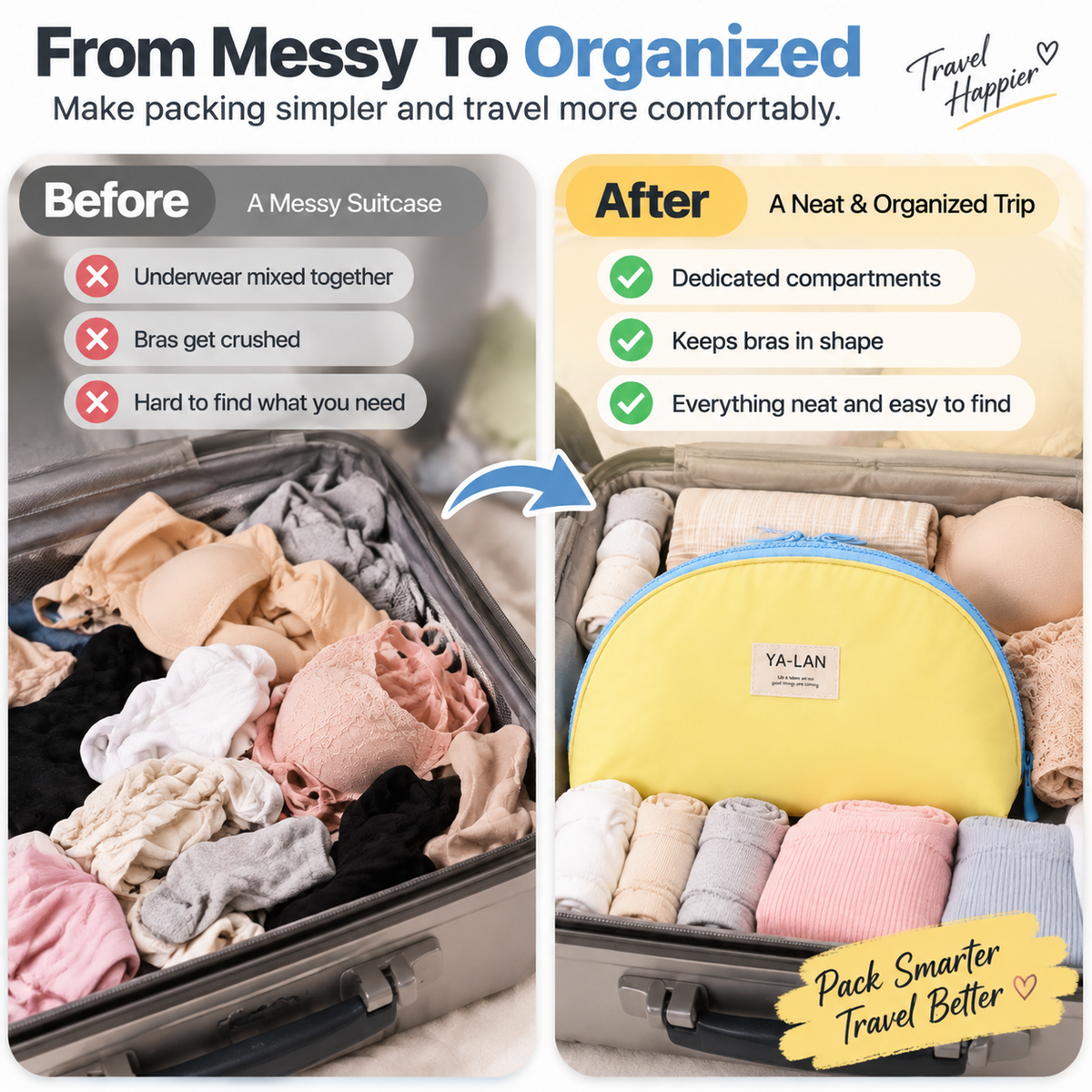 🔥LAST DAY 49% OFF -✨ Travel Lingerie Organizer Bag – Keep Bras, Panties & Socks Neatly Organized Anywhere