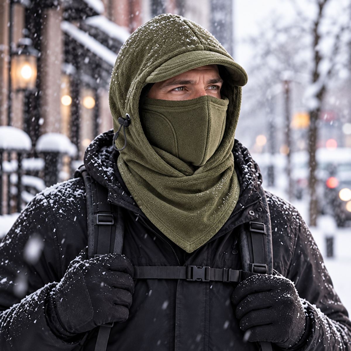 🔥Last Day 80% OFF🔥🥶Fleece Double Layer Integrated Mask Hat