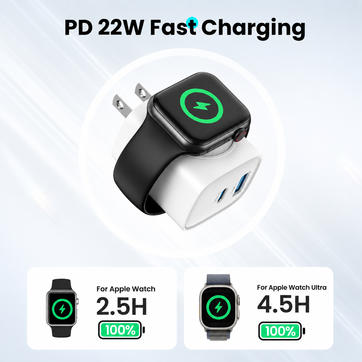 3-in-1 Magnetic Apple Watch & iPhone Charger | 20W USB-C Fast Charger
